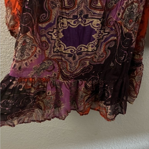 Xhilaration  Y2K Bohemian Paisley Dress in Purple and Orange - Picture 7 of 14